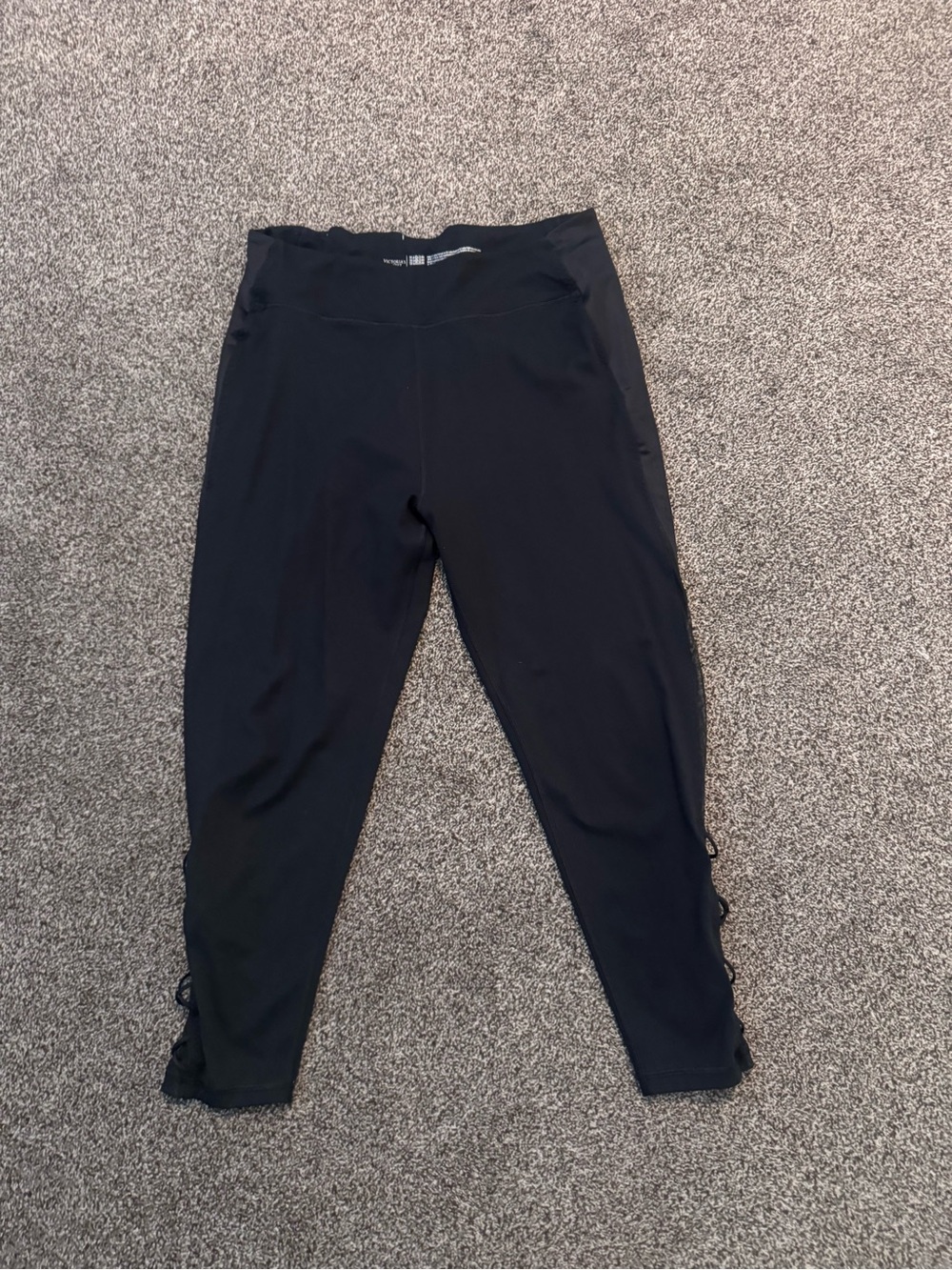 Victoria's Secret Black Kids Leggings with Side Lace Trim